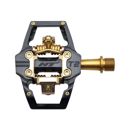HT Components Limited Edition T2-Ti Stealth Gold Race Pedals