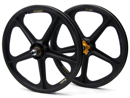 SKYWAY TUFF Graphite Gold 9T Rivet 20" Wheel Set