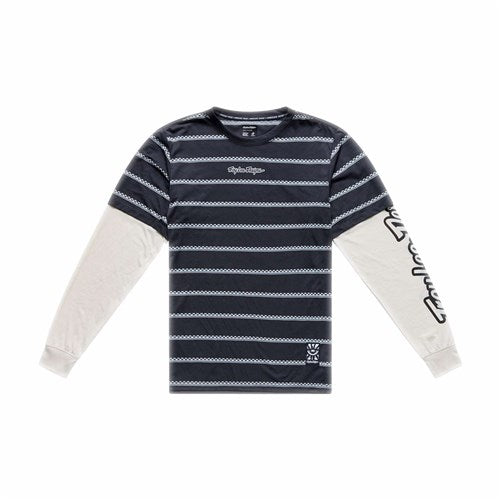 TLD 26.1 SKYLINE FAKIE RIDE LS JERSEY STRIPE CARBON