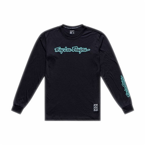 TLD 26.1 SKYLINE RIDE LS TEE SIGNATURE BLACK / REAL TEAL