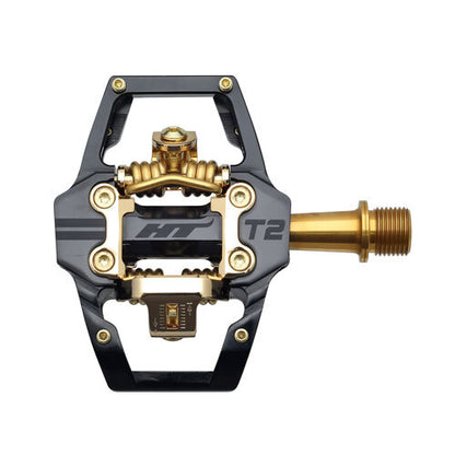 HT Components Limited Edition T2-Ti Stealth Gold Race Pedals