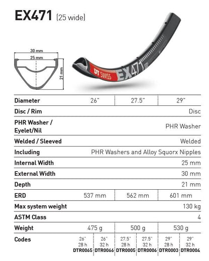 DT SWISS RIM EX471 26"