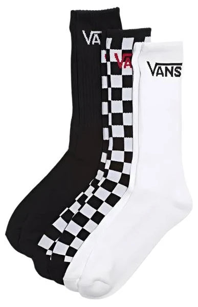 Vans Classic Crew Socks - Black / White / Checker