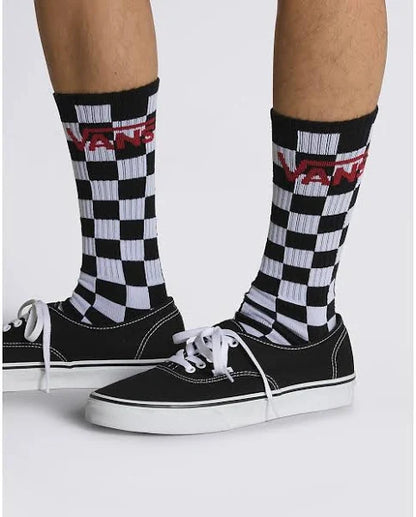 Vans Classic Crew Socks - Black / White / Checker