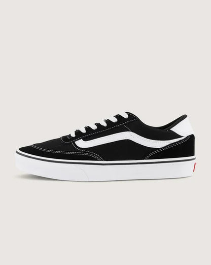 Vans Mens Brooklyn LS - Suede Canvas Black/White