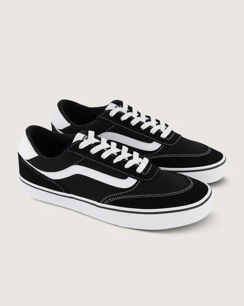 Vans Mens Brooklyn LS - Suede Canvas Black/White