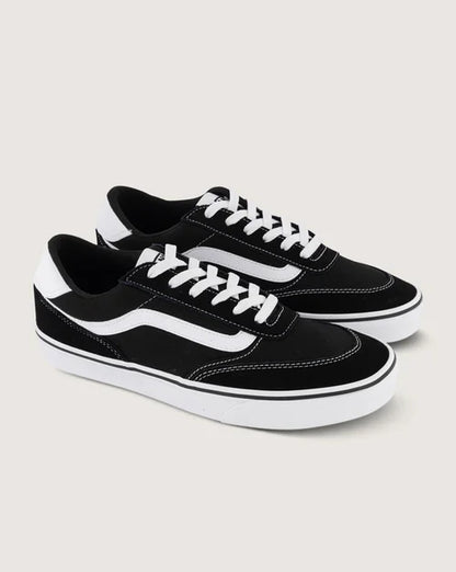Vans Mens Brooklyn LS - Suede Canvas Black/White